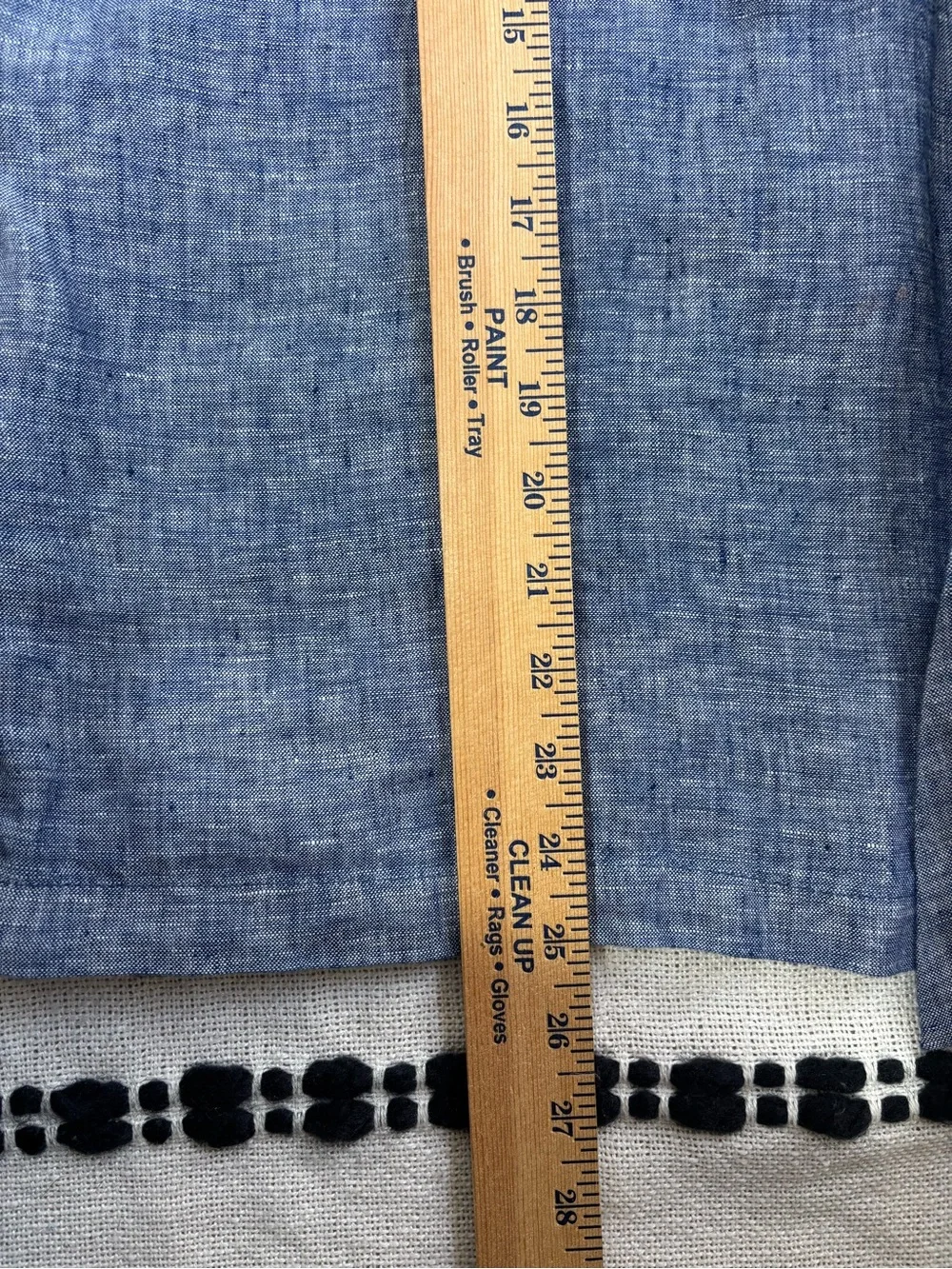 Andrea Jovine Linen Open Front Kimono Cardigan Blue XL Boho Coastal - Picture 10 of 10